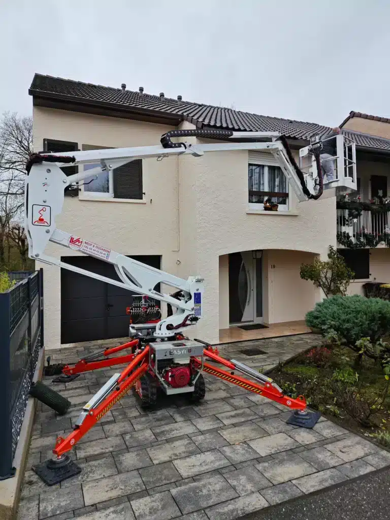 matériel de rénovation de façade sur chantier